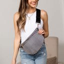  Layla Woven Checkered Crossbody Sling Bag
