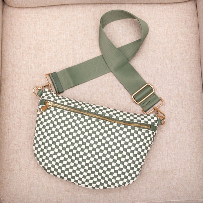 Layla Woven Checkered Crossbody Sling Bag