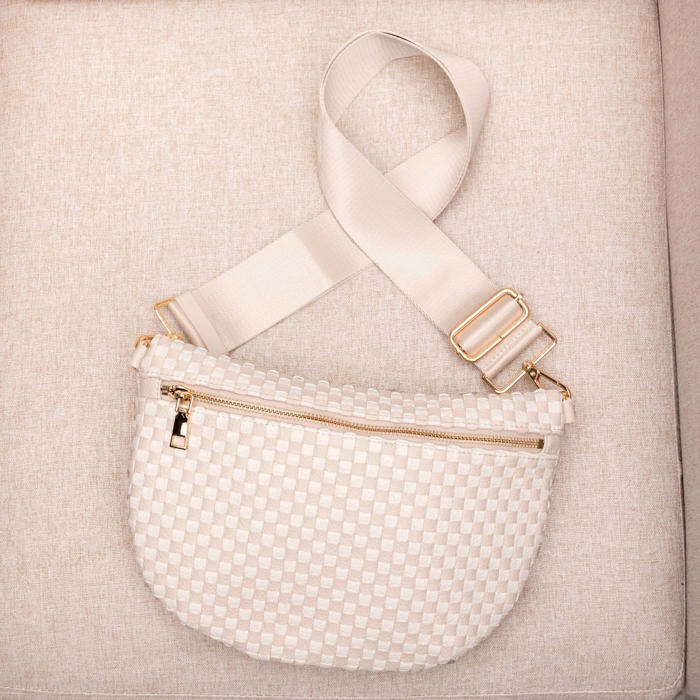 Layla Woven Checkered Crossbody Sling Bag