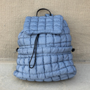 Slate Blue Stevie Quilted Puffer Backpack