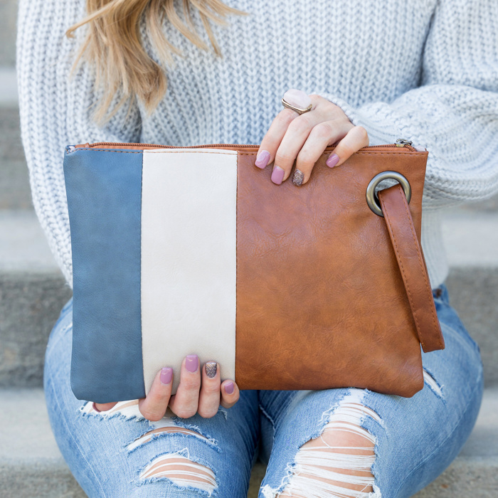 Oversize Everyday Color Block Clutch