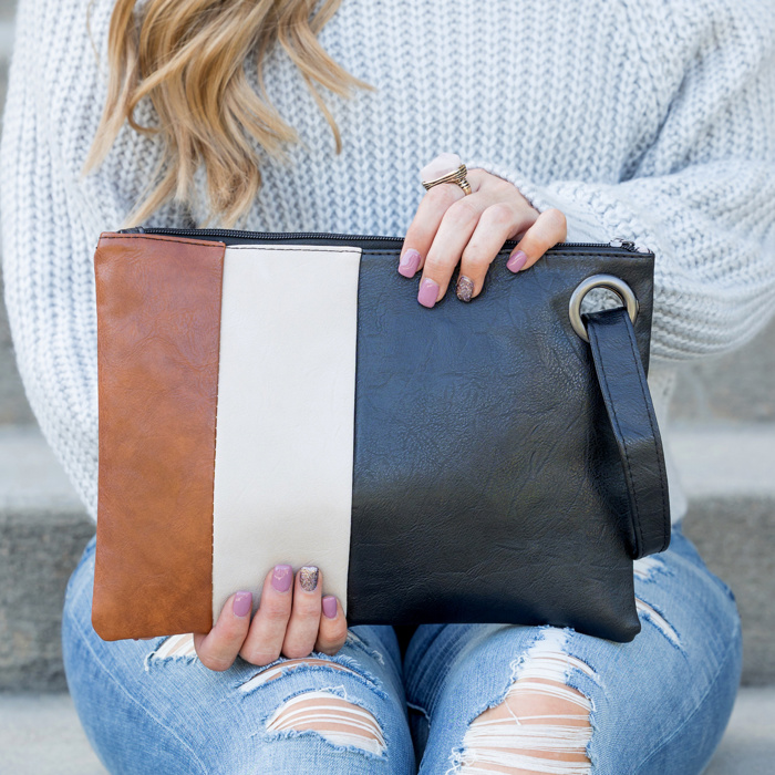Oversize Everyday Color Block Clutch