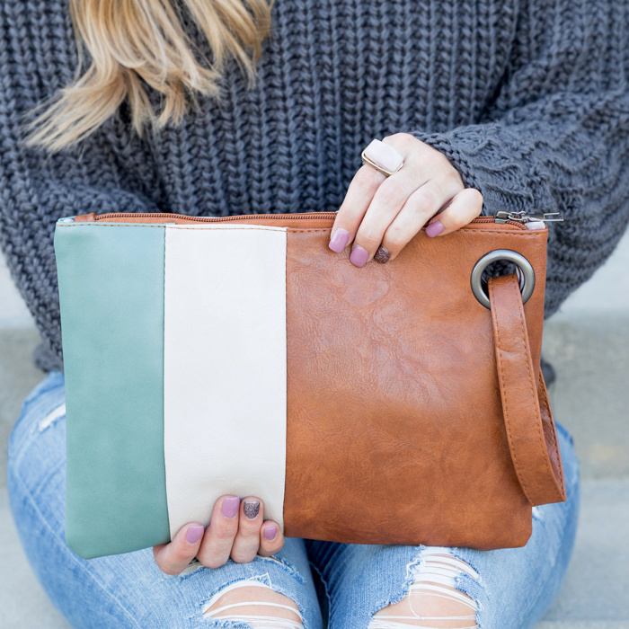 Oversize Everyday Color Block Clutch