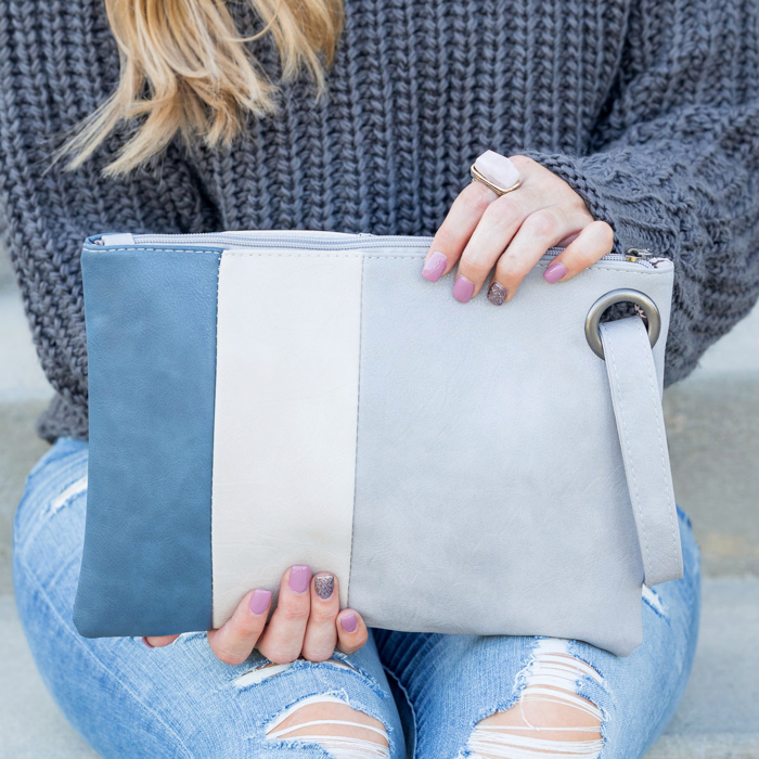 Oversize Everyday Color Block Clutch