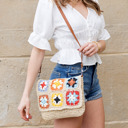  Sylvie Foldover Crochet Woven Crossbody