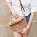  Sylvie Foldover Crochet Woven Crossbody