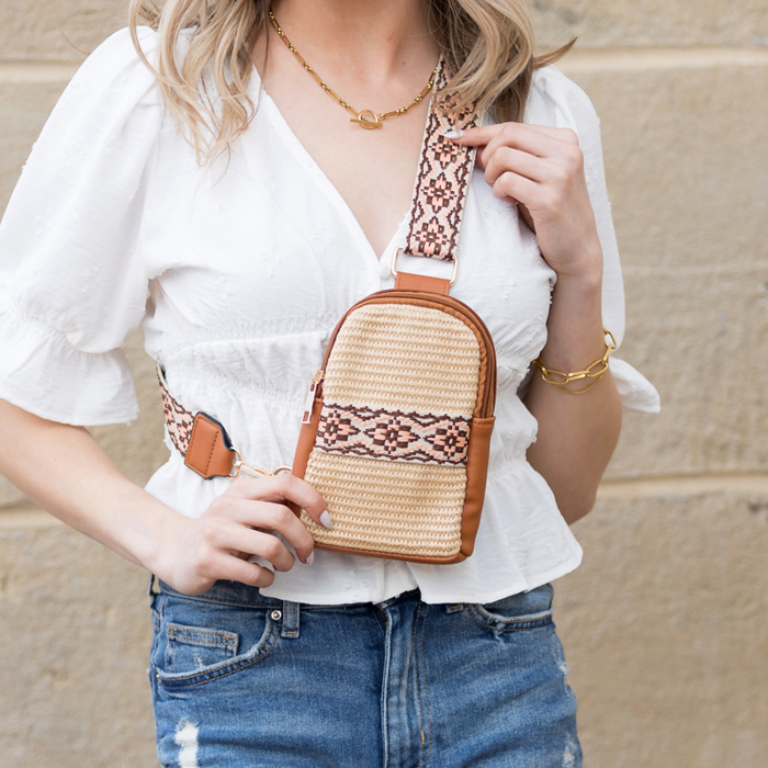 Naomi Woven Guitar Strap Crossbody Sling Bag