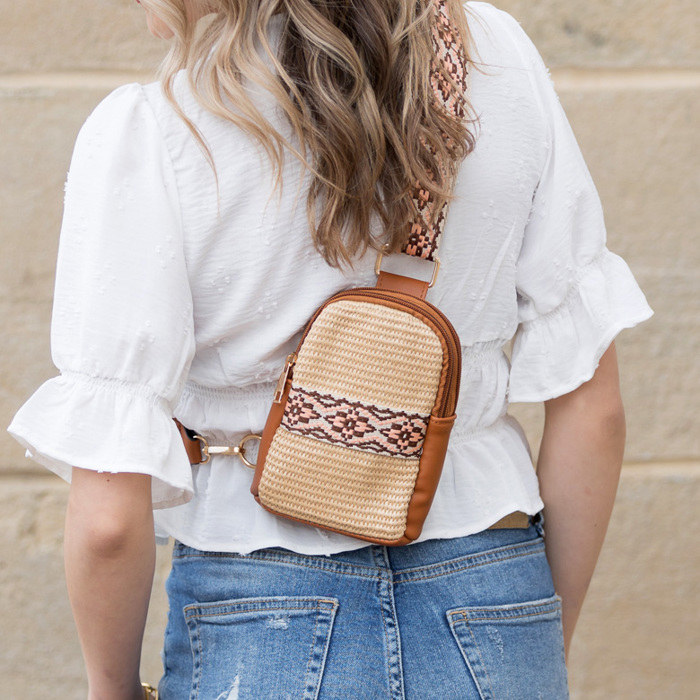 Naomi Woven Guitar Strap Crossbody Sling Bag