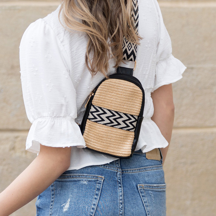Naomi Woven Guitar Strap Crossbody Sling Bag