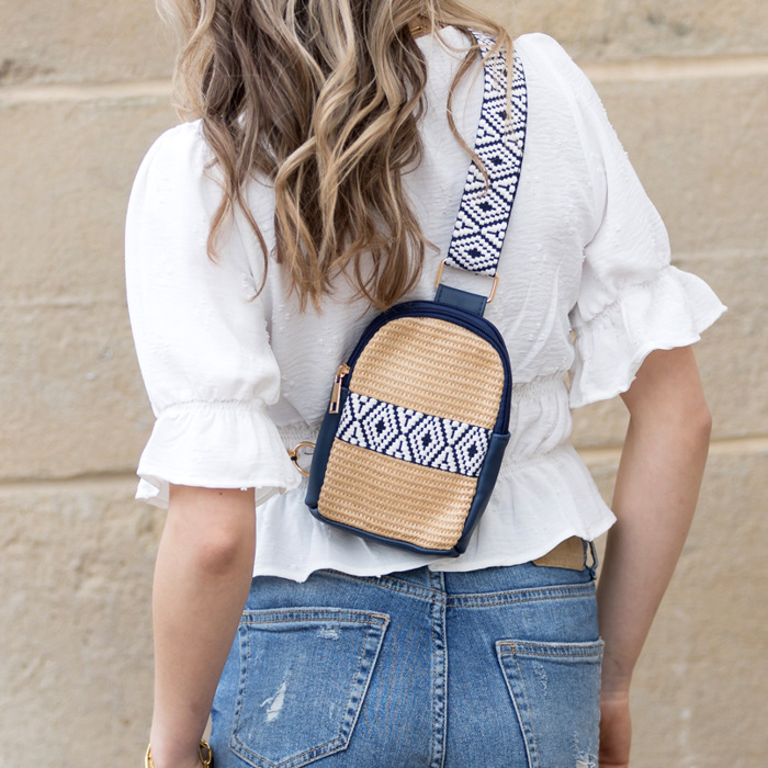 Naomi Woven Guitar Strap Crossbody Sling Bag