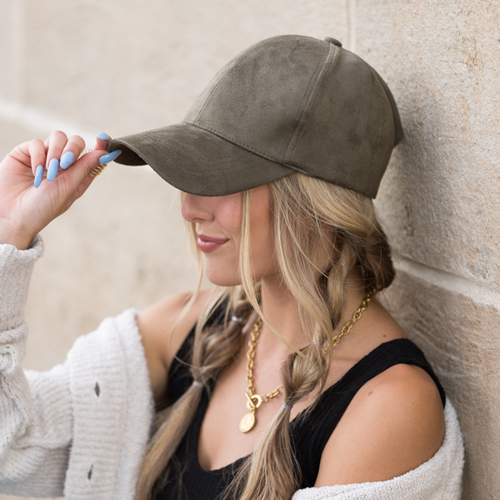Suede Boyfriend Ball Cap Hat