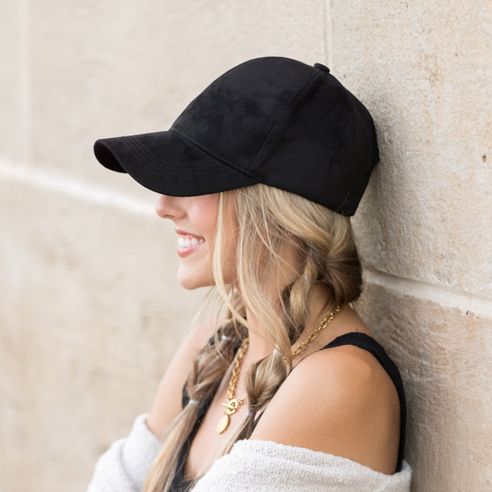 Suede Boyfriend Ball Cap Hat