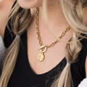  18K Stainless Steel Coin Accent Necklace