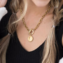  18K Stainless Steel Coin Accent Necklace