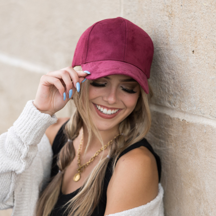 Suede Boyfriend Ball Cap Hat
