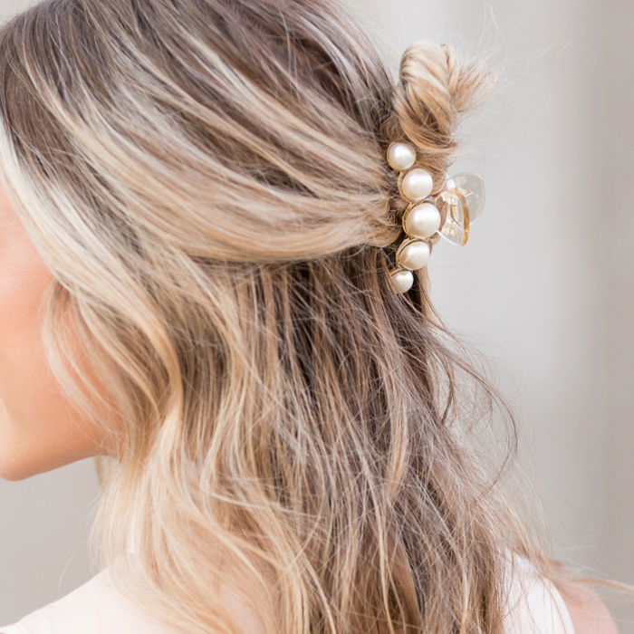 Pearl Hair Claw Clip Set - 2PK