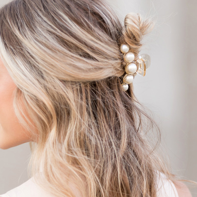 Pearl Hair Claw Clip Set - 2PK