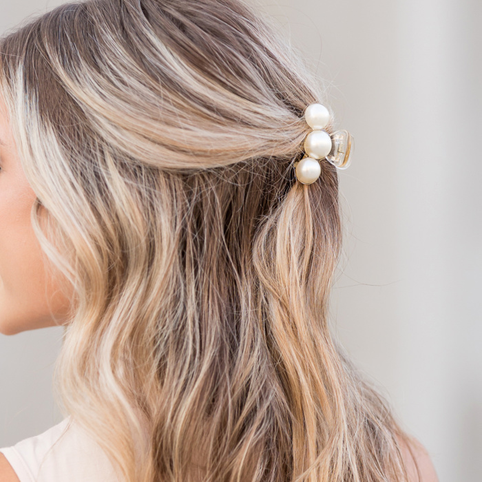 Pearl Hair Claw Clip Set - 2PK