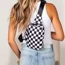  Kenzie Nylon Checkered Crossbody Sling Bag