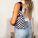  Kenzie Nylon Checkered Crossbody Sling Bag