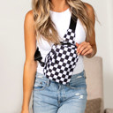  Kenzie Nylon Checkered Crossbody Sling Bag