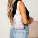  Kenzie Nylon Checkered Crossbody Sling Bag