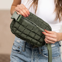  Evyn Quilted Puffer Crossbody Sling Belt Bum Bag