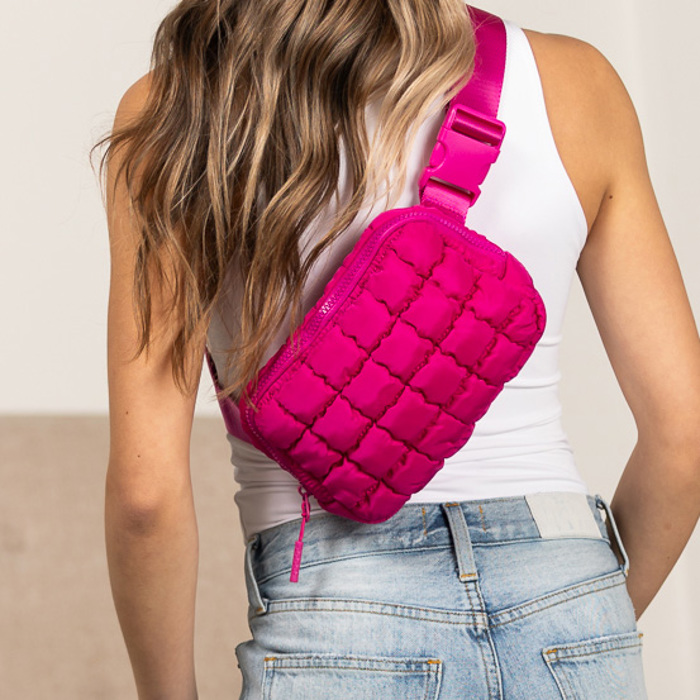 Evyn Quilted Puffer Crossbody Sling Belt Bum Bag