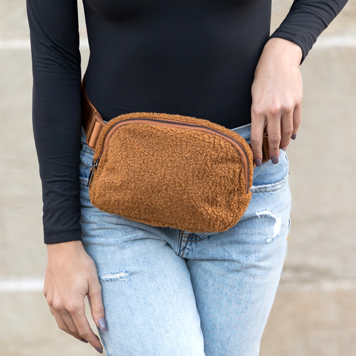 Lola Boucle Sherpa Crossbody Sling/Belt Bag