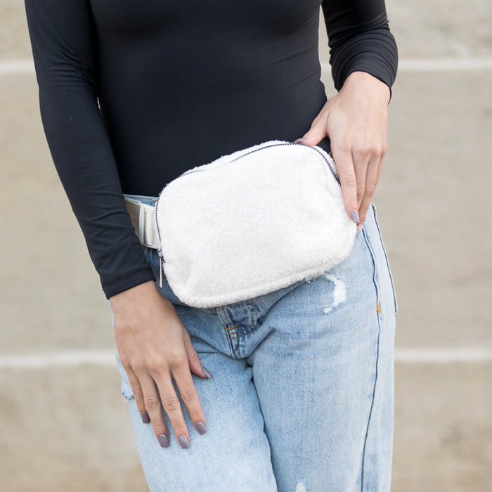 Lola Boucle Sherpa Crossbody Sling/Belt Bag