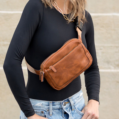 Presly Vegan Leather Everywhere Crossbody Sling Belt Bag