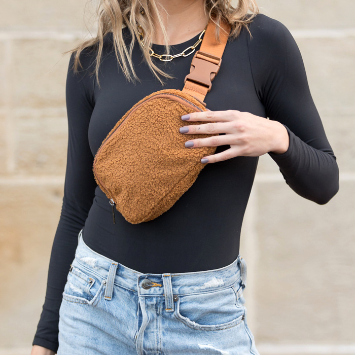 Lola Boucle Sherpa Crossbody Sling/Belt Bag