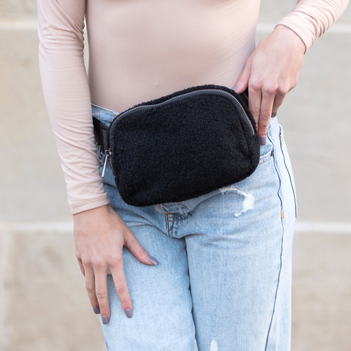 Lola Boucle Sherpa Crossbody Sling/Belt Bag