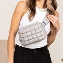 Evyn Quilted Puffer Crossbody Sling Belt Bum Bag