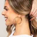  14K STAINLESS STEEL OPEN HOOP EARRINGS