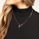  18K STAINLESS STEEL LOCK & CLIP CHAIN NECKLACE
