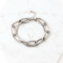  18K STAINLESS STEEL LAYERED PAPERCLIP BRACELET