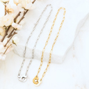  18K STAINLESS STEEL HANDCUFF NECKLACE