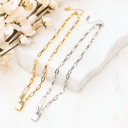  18K STAINLESS STEEL LOCK & CLIP CHAIN NECKLACE