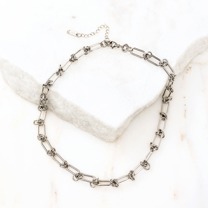 18K STAINLESS STEEL BARBED WIRE CHAIN NECKLACE
