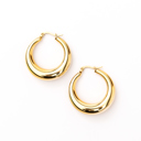  18K STAINLESS STEEL MOD HOOP EARRINGS