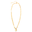  18K STAINLESS STEEL LOCK & CLIP CHAIN NECKLACE