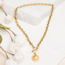  18K Stainless Steel Coin Accent Necklace
