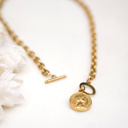  18K Stainless Steel Coin Accent Necklace