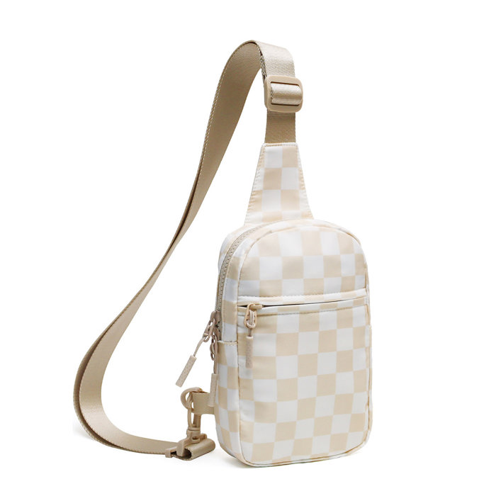 Kenzie Nylon Checkered Crossbody Sling Bag