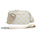 Almond Check Sydney Oversize Convertible ID Crossbody Bag