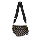 Frankie Oversize Double Zip Print Crescent Crossbody Sling