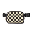 Black Alva Mixed Media Check Crossbody Sling Belt Bum Bag