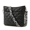 Black Jenna Quilted Puffer Crossbody Bag