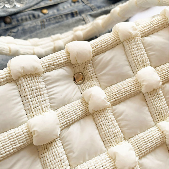 Maya Basket Weave Puffer Tote